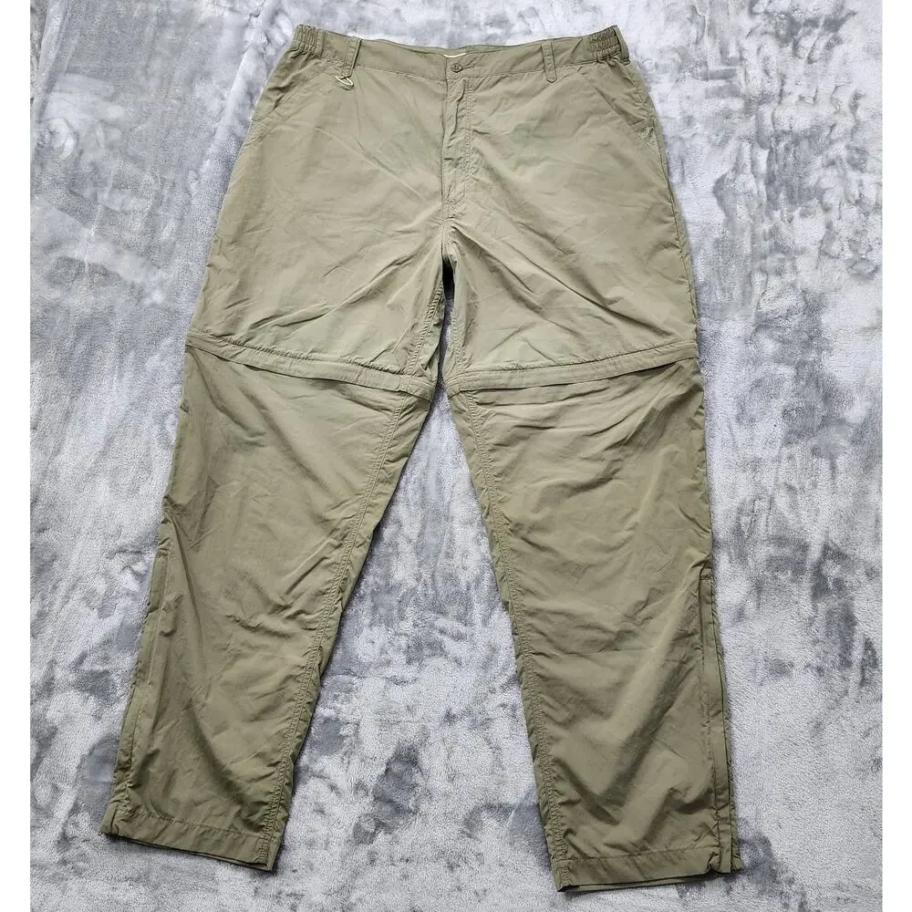 Cabela's Guidewear‎ Pants Mens XL L32 Tan UPF 40 Convertible Lightweight Hiking